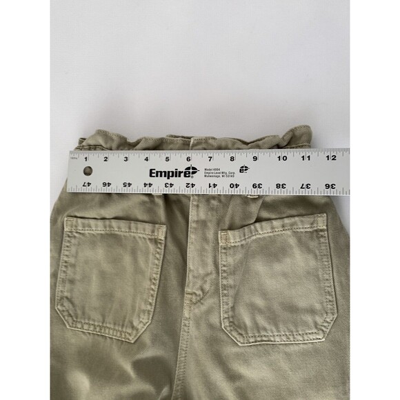 Zara Paperbag Denim Jeans Sz 2 Brown High Rise Taper Pant Preppy Boho Grunge - Picture 9 of 12